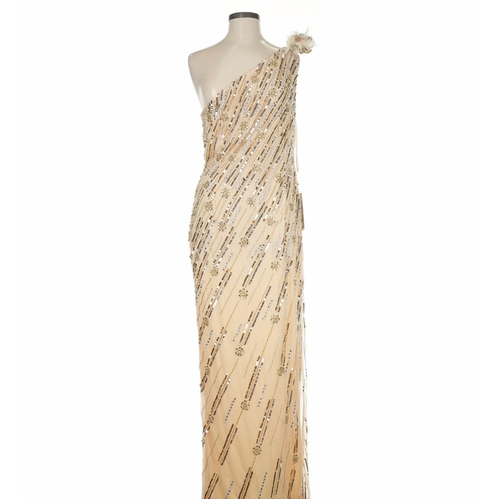 MacDouggal floor length beaded gown. Size 8, 61.5” length